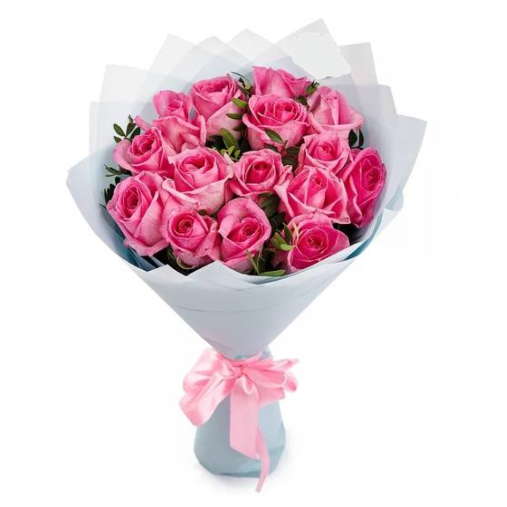 15 Розовых роз